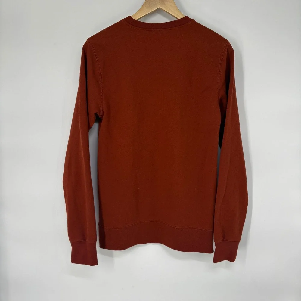 The North Face Mens Heritage Patch Crewneck Sweatshirt S Rust Orange Pullover
